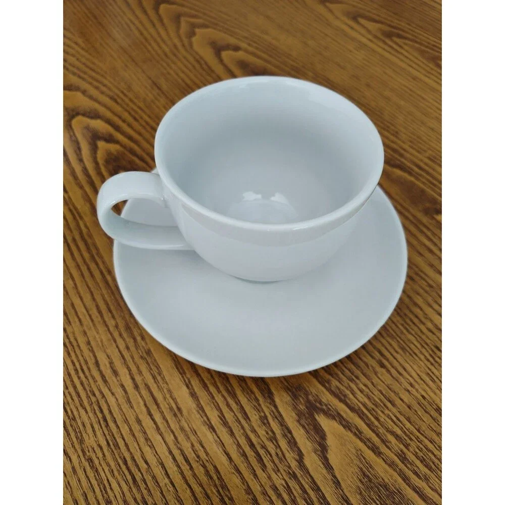 Pottery Barn Great White 12 oz Mug and Saucer Coffee Tea